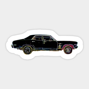 old american car chevy nova Sticker